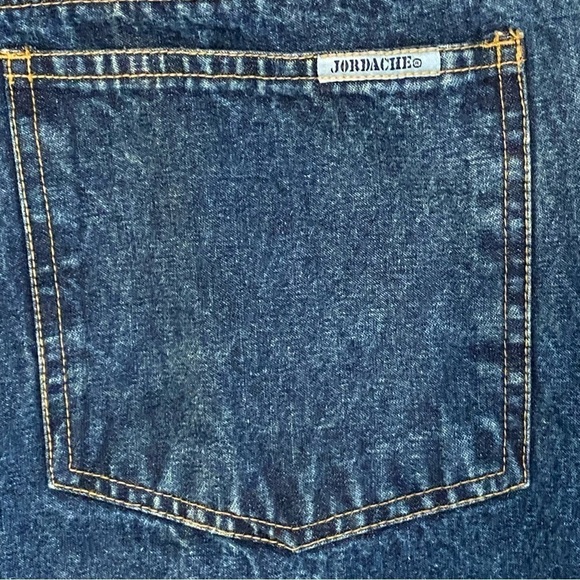 Jordache Vintage Medium Stone Washed Pleated Front Ultra High Waist Denim Jeans - Picture 6 of 11